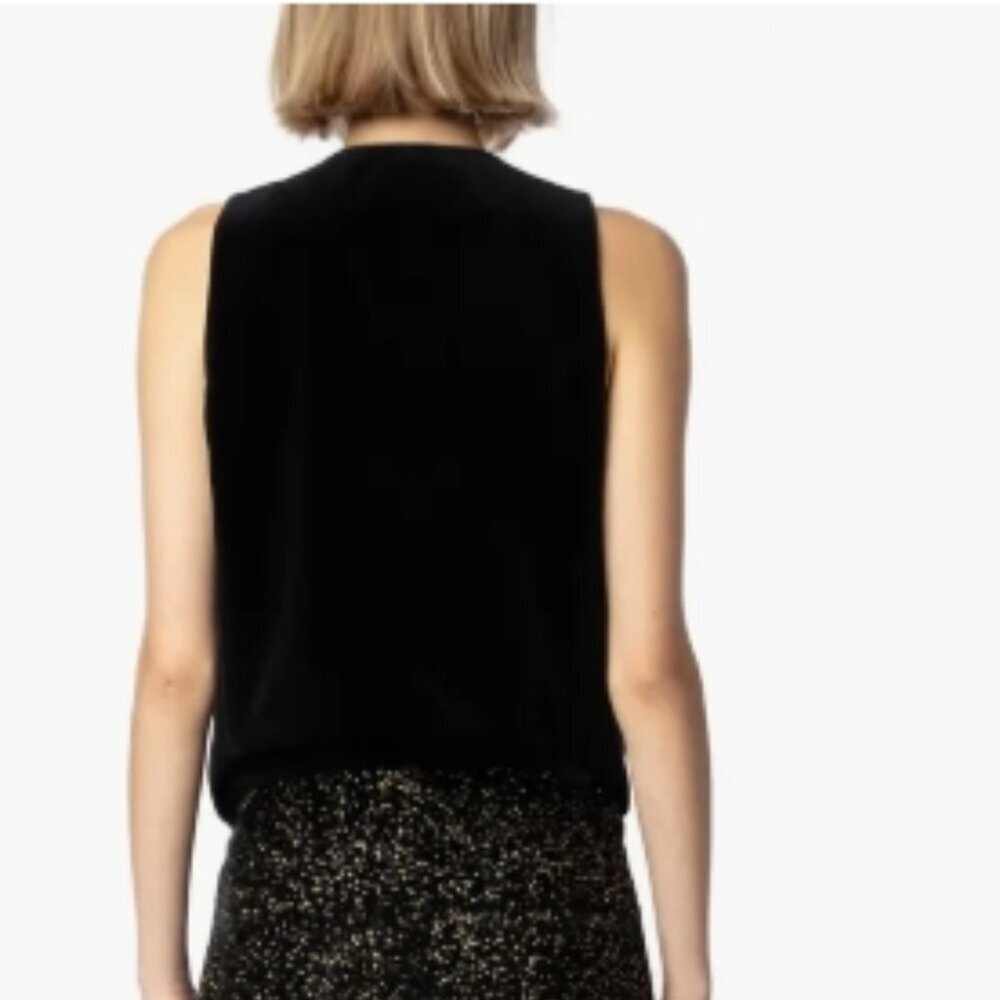 Zadig & Voltaire Emaux Velvet Vest – Black (S/36) NWT - Picture 7 of 11